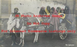 Native Ethnic Culture Costume, Tinted RPPC, Cairo, Egyptian Cart