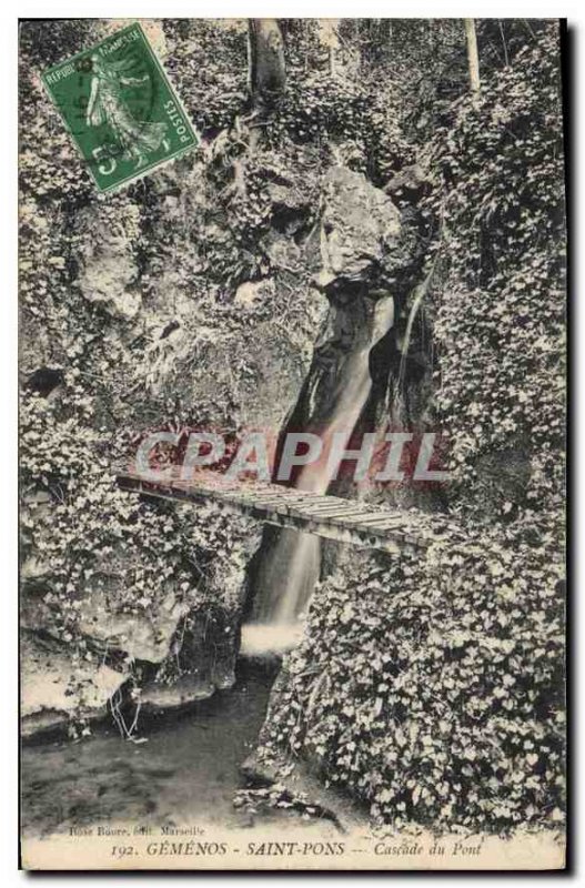 Old Postcard Saint Pons Gemenos Cascade Bridge