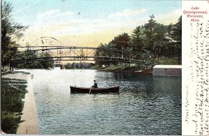 Postcard BRIDGE SCENE Worcester Massachusetts MA AI4882