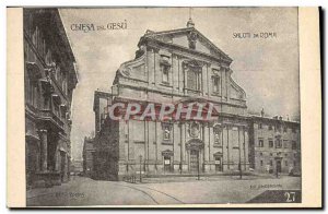 Old Postcard Chiesa Del Gesui Saluti Da Roma