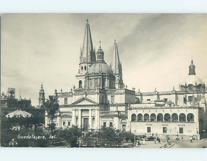 old rppc CHURCH SCENE Guadalajara - Jalisco Mexico HM1888