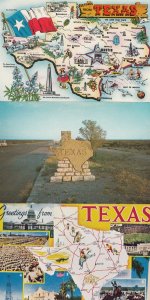 Welcome To Texas Map 3x Postcard s