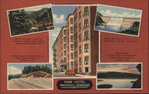 Knoxville Tennessee TN Park Hotel Multi-View Linen Vintage Postcard