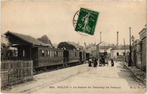 CPA AK MELUN la station du tram de Verneuil TRAM VAPEUR (977575)
