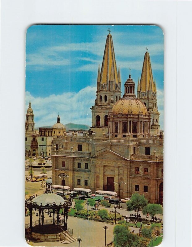 Postcard The Civic Center with the Cathedral, Guadalajara, Mexico