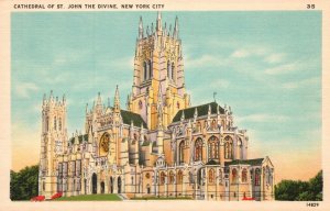 Vintage Postcard Cathedral Of St. John The Divine Episcopal Church New York City