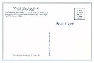 Pennsylvania's Railroad's E-7 Unit Number 5844 Chicago Postcard Railroad Train
