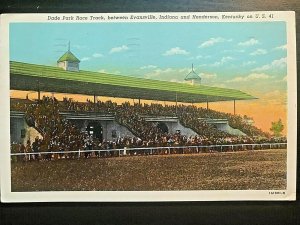 Vintage Postcard 1953 Dade Park Race Track Evansville, Ind Henderson, KY