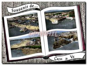 Postcard Modern Croix De Vie The Fishing Port A port area beach Rocks on the ...