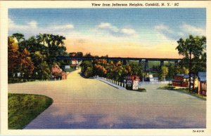 Catskill, NY New York  VIEW From JEFFERSON HEIGHTS  ca1940's Linen Postcard