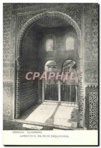 Postcard Old Granada Alhambra Ajimez In El Salon Embajadores