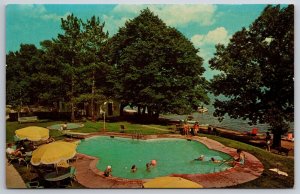 Poolside Ruttger's Birchmont Lodge Lake Bemidji Minnesota MN UNP Chrome Postcard