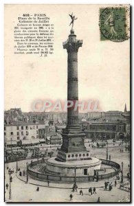 Old Postcard Paris Place de La Bastille July Column