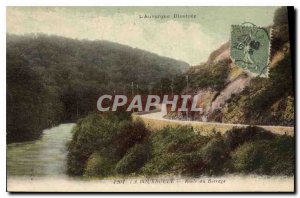 Old Postcard La Bourboule Dam Road