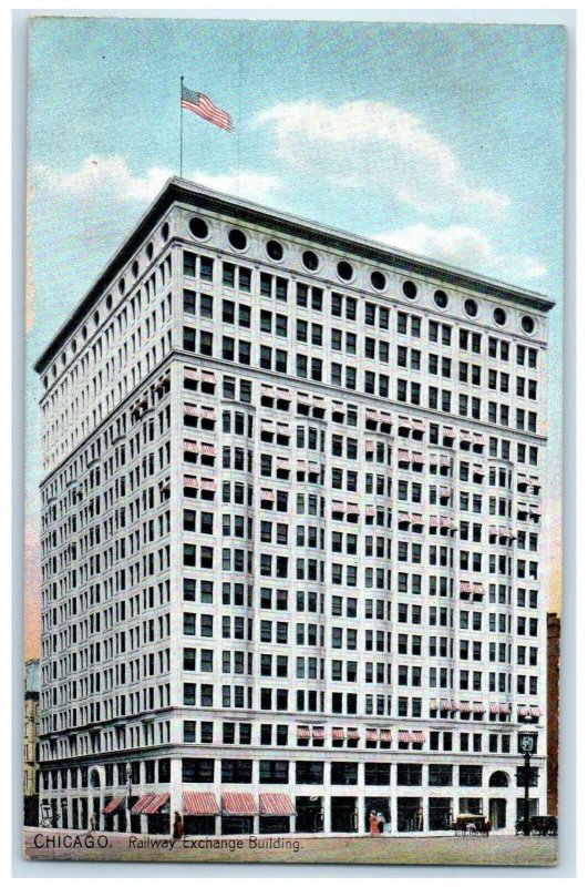 c1910 Railway Exchange Building Chicago Illinois IL Raphael Tuck Sons Postcard