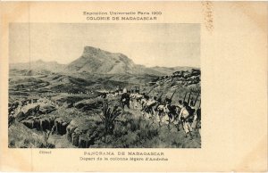 PC DEPART DE LA COLONNE LEGERE D'ANDRIBA EXPO 1900 PARIS MADAGASCAR (a30216)