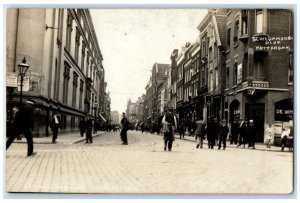 c1910's Schiedamsedijk Street View Rotterdam Netherlands RPPC Photo Postcard