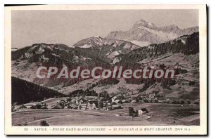 Postcard Old Savoie Notre Dame de Bellecombe St Nicolas and the Mont Charvin