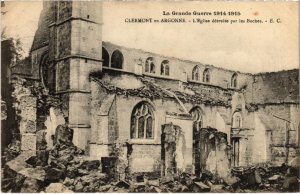 CPA Militaire Clermont-en-Argonne - L'Eglise détruite par les (91860)