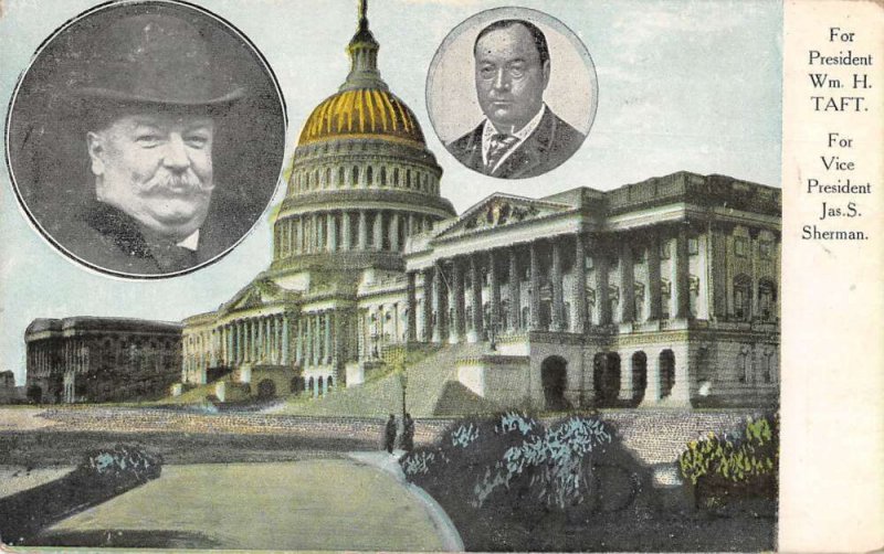 Political Ad Taft for President US Capitol Vintage Postcard AA19577