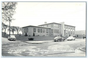 Charles A Mock Library Westmar College Cars Le Mars Iowa IA RPPC Photo Postcard