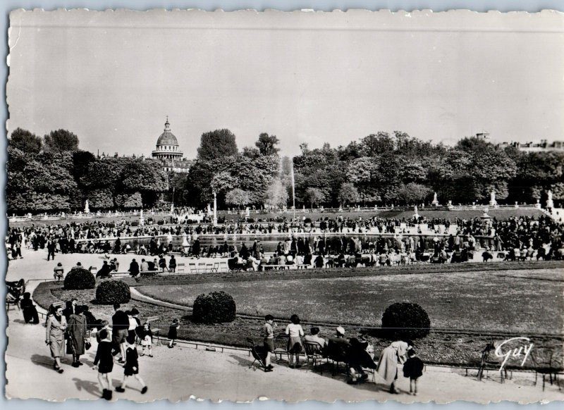 The Luxembourg Garden and Dome of the Pantheon Paris France Postcard