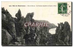 Old Postcard Bay of Douarnenez Approval Beuzec The Castel lace Rocks ar Roch