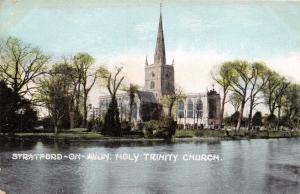 STRATFORD ON AVON UK HOLY TRINITY CHURCH POSTCARD 1910s