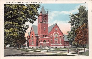 J65/ Walton New York Postcard c1910 United Presbyterian Church  219