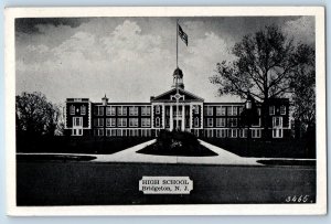 c1945 Bridgeton New Jersey NJ Vintage Postcard High School Front Building Posted