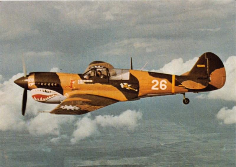 CURTISS P-40 N-40 WARHAWK~SINGLE SEAT FIGHTER BOMBER AIRCRAFT POSTCARD