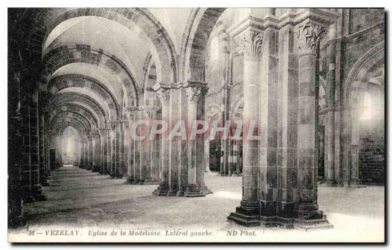 Postcard Old Vezelay Madeleine Church Lateral Left