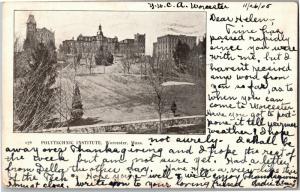 Polytechnic Institute Worcester MA c1905 Undivided Back Vintage Postcard N13