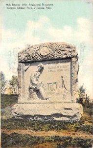 Vicksburg Mississippi Infantry Ohio Monument National Military Park PC AA72339