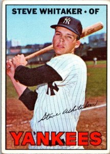 1967 Topps Baseball Card Steve Whitaker New York Yankees sk2091