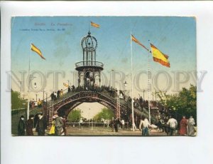 3173759 SPAIN SEVILLA La Pasadera FLAGS Vintage postcard