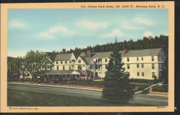 North Carolina colour Green Park Hotel,, Blowing Rock, N.C unused