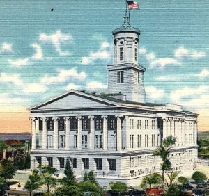 1940s NASHVILLE TENNESSEE STATE CAPITOL LINEN POSTCARD 44-108