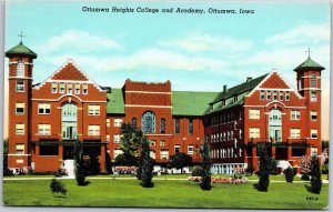 Ottumwa Heights College And Academy Ottumwa Iowa IA Landscaped Grounds Postcard