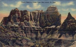 Castle Rock on Cedar Pass - Bad Lands, South Dakota SD Postcard