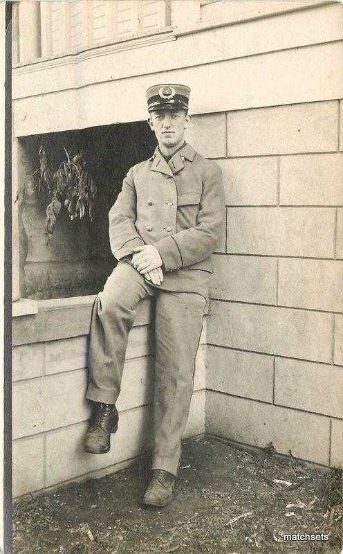 C-1910 Trolley Conductor Uniform Occupation RPPC real photo postcard 6874