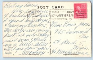 Northampton Massachusetts Postcard Sage Hall Smith College c1954 Vintage Antique