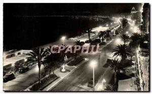 Old Postcard Nice Cote D Azur night Promenade des Anglais