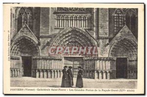 Old Postcard Poitiers Cathedrale Saint Pierre The large doors of the West fa