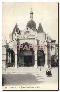 Old Postcard Beaune the church Notre Dame