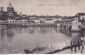 PAVIA, Lombardia, Italy, PU-1918; Panorama Col Fiume Ticino