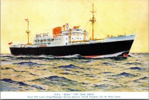 RMS Eden Royal Mail Lines Ship Vintage Postcard BS23