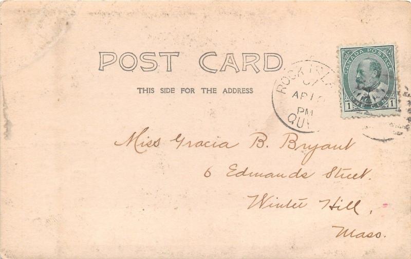 Stanstead Quebec Canada~Methodist Church~Tall Steeple~c1905 RPPC Postcard