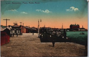 Uruguay Montevideo Puerto Muelle Maciel Vintage Postcard C099