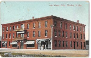 INTER OCEAN HOTEL Mandan, North Dakota Old Bicylce 1909 Antique Postcard
